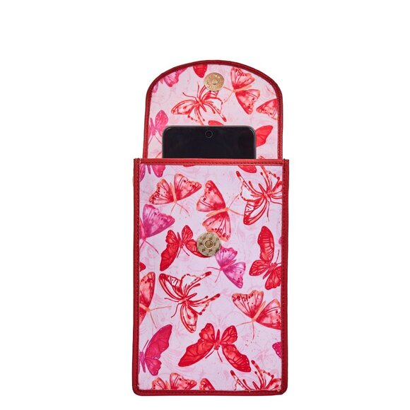 Sishka Women Pink Printed Nylon & Leather Crossbody Sling Phone Wallet - Picture 9 of 9